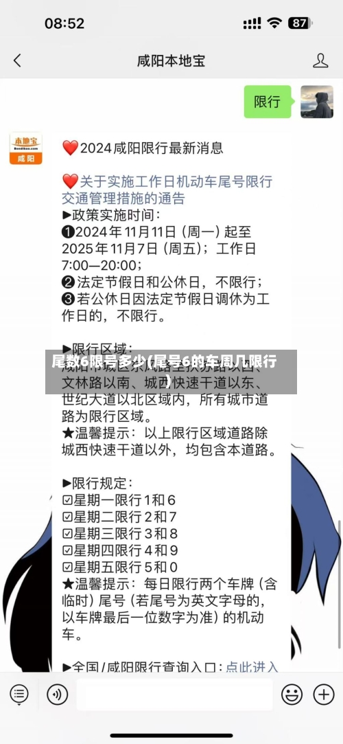 尾数6限号多少(尾号6的车周几限行)-第2张图片
