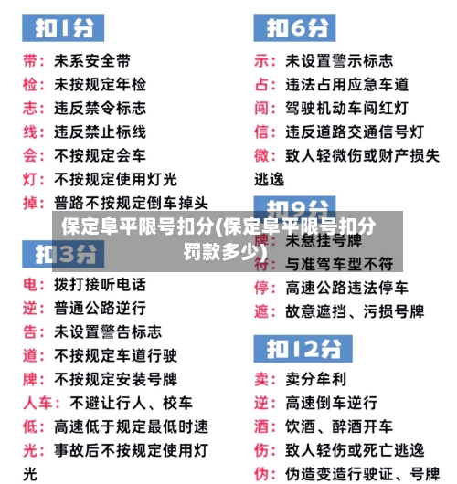 保定阜平限号扣分(保定阜平限号扣分罚款多少)